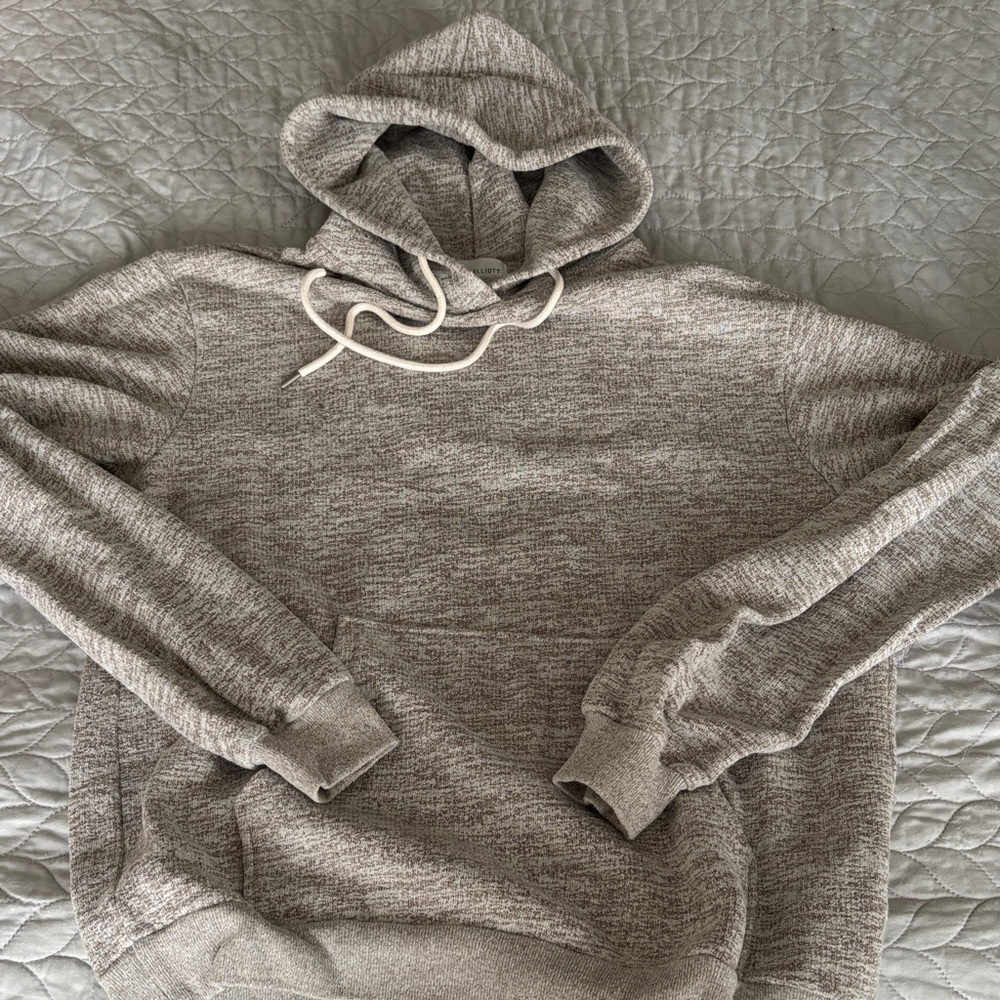 John Elliott Heather Gray Hooded Knit Pullover